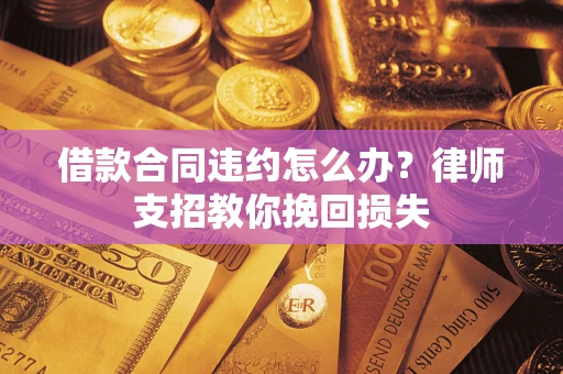 武汉借款合同违约怎么办？律师支招教你挽回损失