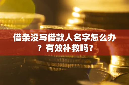 武汉借条没写借款人名字怎么办？有效补救吗？