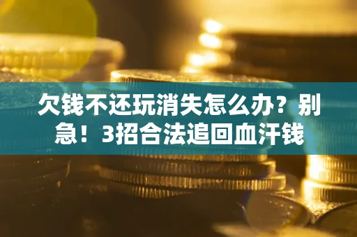 武汉欠钱不还玩消失怎么办？别急！3招合法追回血汗钱