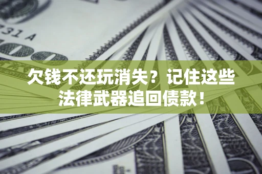 武汉欠钱不还玩消失?记住这些法律武器追回债款! 武汉欠钱不还玩消失?记住这些法律武器追回债款!