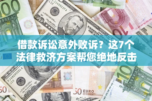 武汉借款诉讼意外败诉？这7个法律救济方案帮您绝地反击！