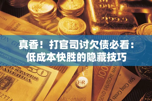 武汉真香！打官司讨欠债必看：低成本快胜的隐藏技巧